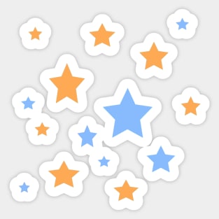 Orange and Blue pastel star bundle Sticker